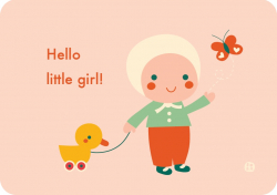 Postkaart Hello baby - Little girl